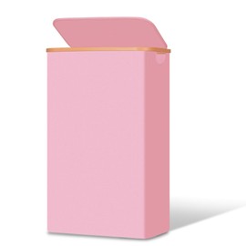 Vincona Slim Laundry Basket with Lid, Narrow Dirty Clothes Hampers for Laundry with Handle, Skinny Laundry Bin for Laundry Room, Dorm, Bedroom and Bathroom, 19.8 Gallon (75L) Pink