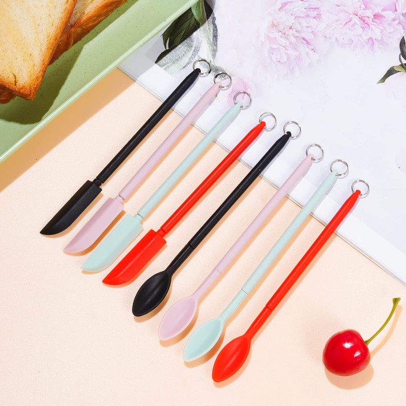 8Pcs Mini Silicone Telescopic Spatula and Scooping Spoon Set Tiny