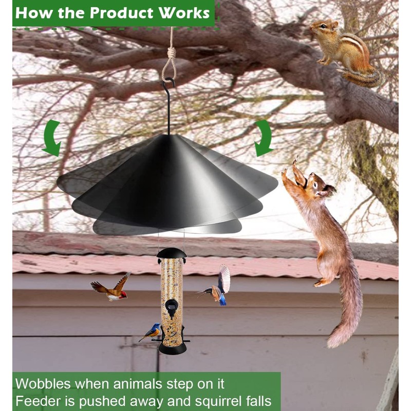 19 inch Squirrel Baffle for Bird Feeder Pole, Squirrel Proof