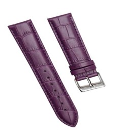 Panda Bobo Leather Watch Strap 12mm, Alligator Grain Leather Pattern, Traditional Spring Bar Universal Fitting (Purple)
