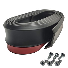 Front Bumper Spoiler Lip 8.2ft/250cm Length Universal 2.5m Rubber Side Skirt Protector Cover, Car Front Bumper Guard Strip Air Dam Black