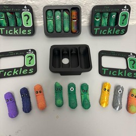 Articulating pickle four pack 3-D printed figurines