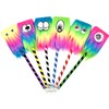 Lopenle 6PCS Rainbow Monster Pens Funny Fluffy Fuzzy Pens Pom Pom Party Favor Pens For School Office Christmas Birthday Carnival Party Favor Supply