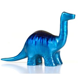 Purity Style Nessie – Brontosaurus – Diplodocus – Recycled Polished Aluminium Dinosaur Ornament - Paperweight - Statue - Blue
