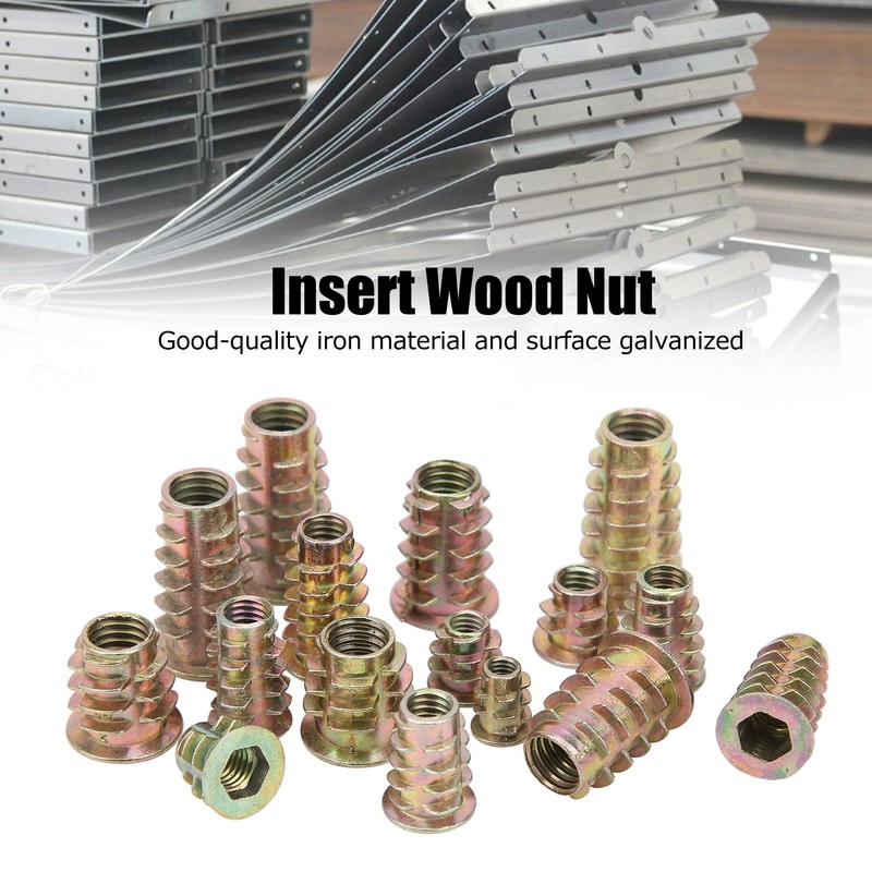 149Pcs Hex Insert Nut Iron Galvanized Drive Head Wood Furniture