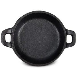 Ziliny Mini Cast Iron Skillets 5 x 5 x 1.2 Inch Cast Iron Pan Small Ramekin Set Black Casserole Dish Cast Iron Cookware Oven Safe Mini Skillets for Kitchen Indoor Outdoor Picnic (8 Pack)