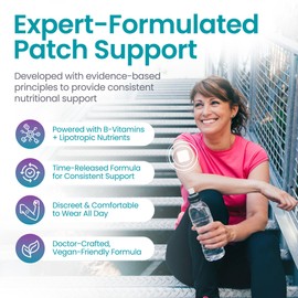 Healthogenics LipoPatch Super MIC B12 – Daily Lipotropic & B-Vitamin Wellness with Methionine, Inositol & Choline – Easy Peel-on Patch + Online Lifestyle Guidance