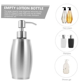 WOONEKY Stainless Steel Pump Dispenser Bottle Refillable Lotion Shampoo Container for Home Hotel Use Stylish Hand Soap Dispenser for Liquid Soap Body Wash Aromatherapy