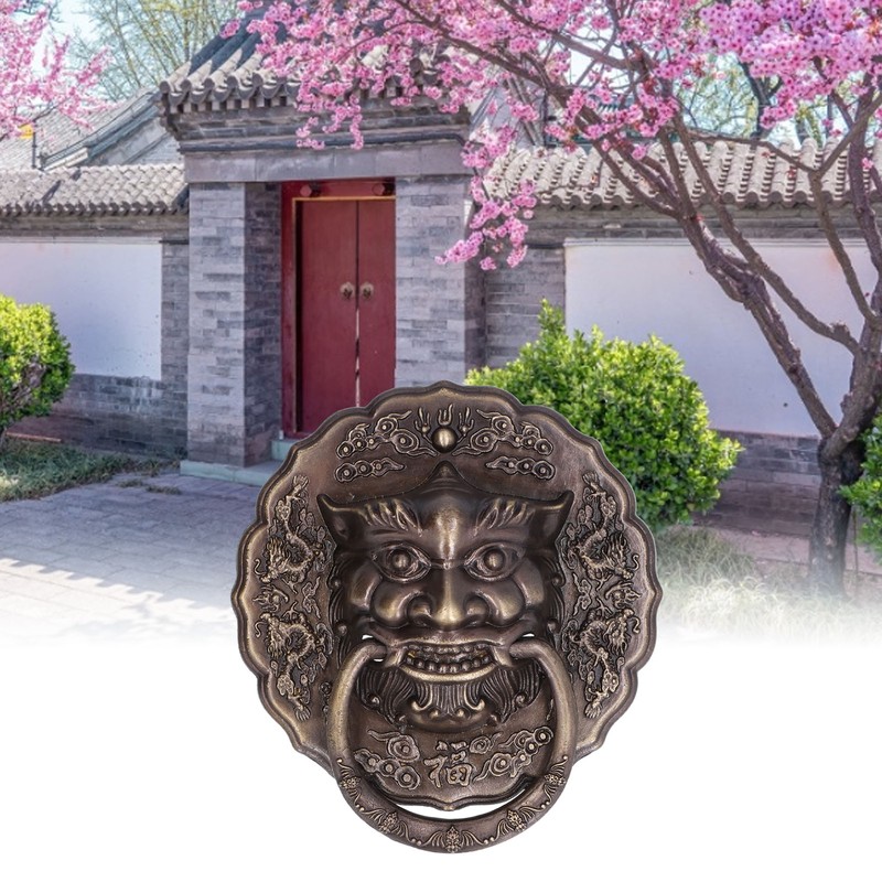 Black Door Knocker Handle Brass Double Door Pull Hardware Accessory