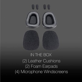 Cushion Replacement Kit for Blue Parrott B550-XT Bluetooth Headset, 2 Leather Cushions, 2 Foam Earpads, 4 Microphone Windscreens by Global Teck