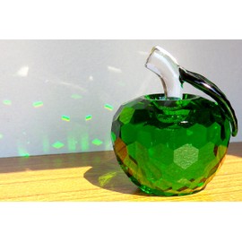 Crystal Glass Apple, Apple Figurine, Interior, Feng Shui, Sun Catcher, Miscellaneous Goods, 1.6 Inches (40 mm), 2.0 Inches (50 mm), 7 Colors