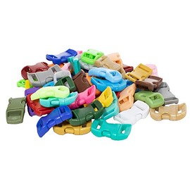 PARACORD PLANET Contoured Side Release 3/8 Inch Buckle Packs – Assorted Colors (50 Pack)
