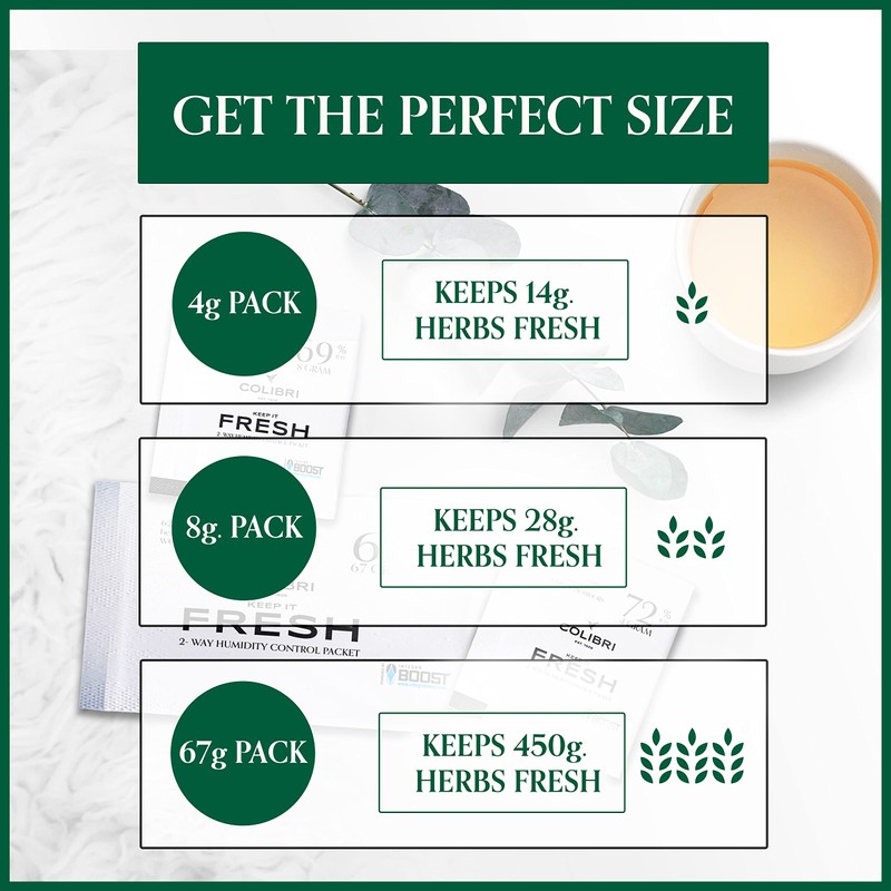 Colibri Fresh - Humidity Control Packs – RH 62%, 8