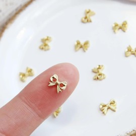 6mm/0.24" Mini Metal Bow Shape Buttons, Doll Buttons, Doll Size Dresses Buttons, Micro Tiny Buttons for Doll Sewing Projects, in 5 Colors (10pcs)