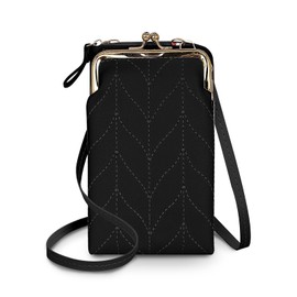AfitLulu Women's Cross-Body Bags PU Leather Crossbody Phone Bag Combines Phone Bag and Purse, Crossbody Bag Stylish Small Shoulder Bag with Removable Strap for Cellphones Card (Black)
