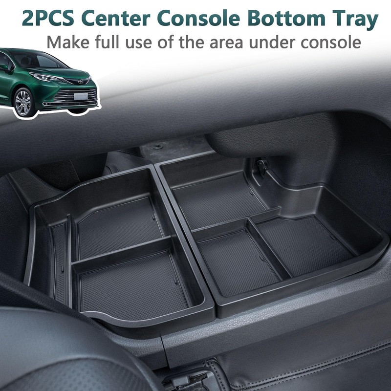 TOPINSTALL 2PCS Bottom Console Trays Compatible with 2021-2026 Toyota Sienna