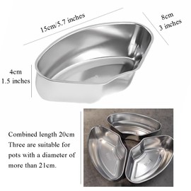 Ouliget Stainless Steel Triangular Food Steamer Box,Tray Dishes Box Tray Set With Plastic Cover,Mini Steamer Cookers Insert Pot Food Holder,3Pieces