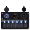 Garfour Waterproof 6 Gang Aluminum Boat Switch Panel Marine Rocker