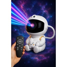 Astronaut Galaxy Projector Night Light – 8 Nebula Effects with Stars - 360° Rotating Head - Remote Control | Space-Themed LED Star Light for Kids & Adults - Gift-Ready