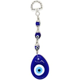 LUCKBOOSTIUM Lucky Blue Evil Eye Hangings Pendant - Sign of Protection & Blessing - Cute Charm for Home Keys - Office Bag Decorative Things & Accessories - Car Ornaments for Rear View Mirror