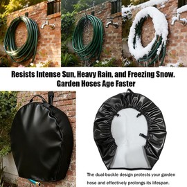 Wall Mounted Garden Hose Cover,Sunlight,Waterproof, Windproof,Snowproof, Prolong its Life, Hose Covers for Outside, for Garden Hose 5/8 in. x 50-100ft (Heavy-duty Premium Tear-resistant Leather)