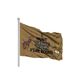 unknown I Hunt White Tails Year Round Flag 3x5 ft Polyester American Flag Banner Decor
