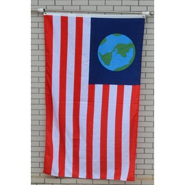 Fyon Large Re-Creation of The Earth Flag Old Freebie Flag 3X5Ft