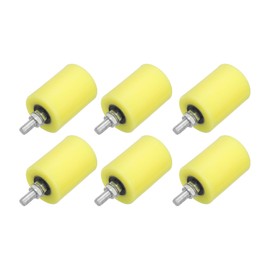 uxcell 6Pcs Slide Gate Guide Roller, 3.15" Nylon Rollers Gate Support Assembly, Universal Door Pulley Wheels for Sliding Rolling Gate, Electric Door, Beige