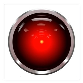 CafePress HAL 9000 Eye Square Car Magnet 3 X 3 Square Car Magnet, Magnetic Bumper Display