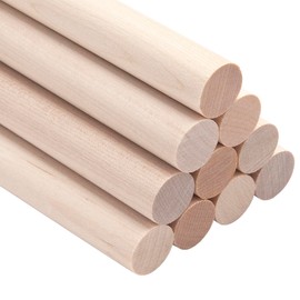 Pack of 10 Wooden Sticks Wooden Dowels for Crafts Natural Round Stick Wood, 1.6 cm x 30 cm Round Macrame Wooden Sticks for Crafts, Unfinished Hardwood Sticks for Art and Lantern, Craft Items