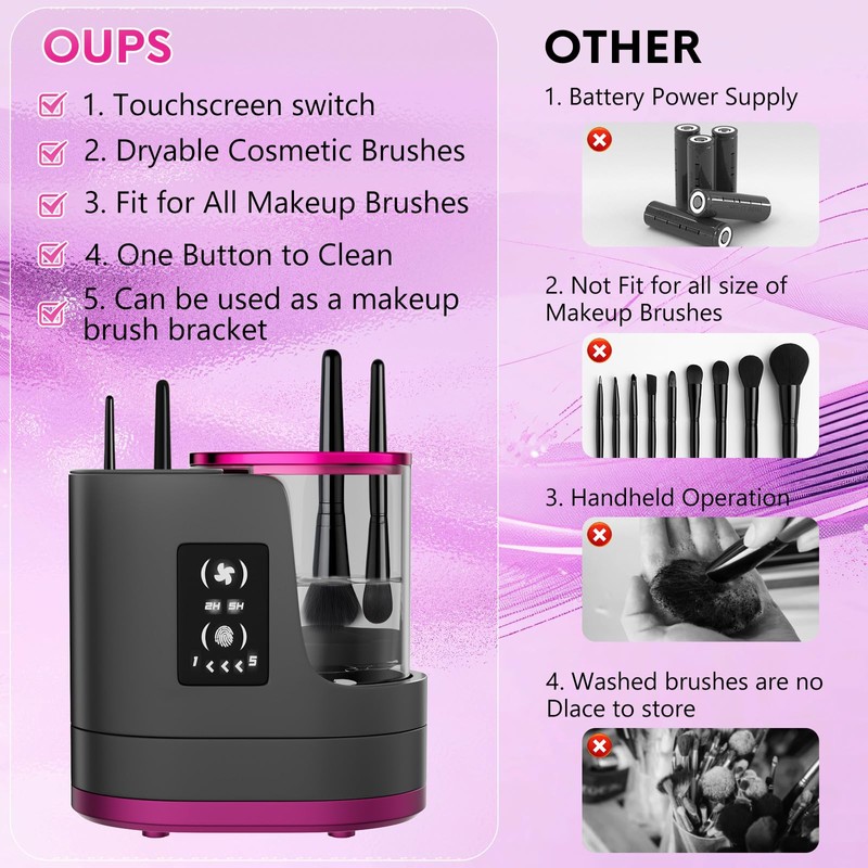 3 IN 1 Electric Makeup Brush Cleaner,Automatic Makeup Brush Cleaner
