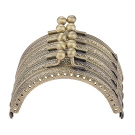 Bronze Metal Frame Purse, Coin Bag Kiss Clasp Lock, 5Pcs Metal Purse Frame for DIY Coin Bag Handle Sewing Craft, Dia.3.3"/8.5cm