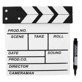 Clapper Board for Film Directors Clapperboard Movie/Film/TV Props with Marker Pen Film Lovers Gifts