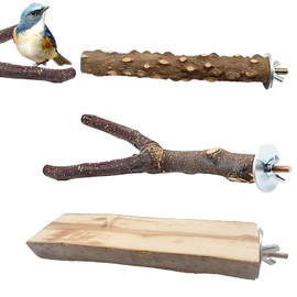 3 PCS Parrot Perch, 15 Cm Natural Wood Parrot Perch for Cage, Parrot Branch Platform, Used for Couples of Parrots, Chicks, Parrots, and Long Tailed Parrots