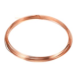 PATIKIL 99.9% Half Hard Copper Wire, 1Pcs 23Gauge/0.6x0.6mm Diameter 6m/19.68ft Half Round Spool Pure Copper Craft Wire for Jewelry Making Beading Garden Plants