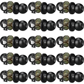 LEIFIDE 15 Pack Door Knobs for Interior, Matte Black Door Knobs Interior, Doorknob with Lock for Bedroom Bathroom Classroom Office