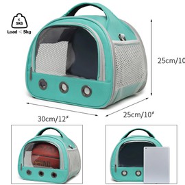 SOONHUA Small Animal Carrier Bag,Pet Outgoing Travel Bag,Portable Guinea Pig Carrier with Transparent Window and Breathable Mesh for Bird Rat Guinea Pig Squirrel