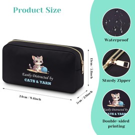Cat Lover Gifts for Women Makeup Bag Cat Gifts for Cat Lovers Cat Toys Gift Bag Cat Gifts for Women Travel Cosmetic Bag for Daughter Sister Bestie Funny Birthday Gifts for Women Cat Lover