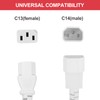 MECCANIXITY 6ft 18 AWG White 18/3 Universal Power Cord C14