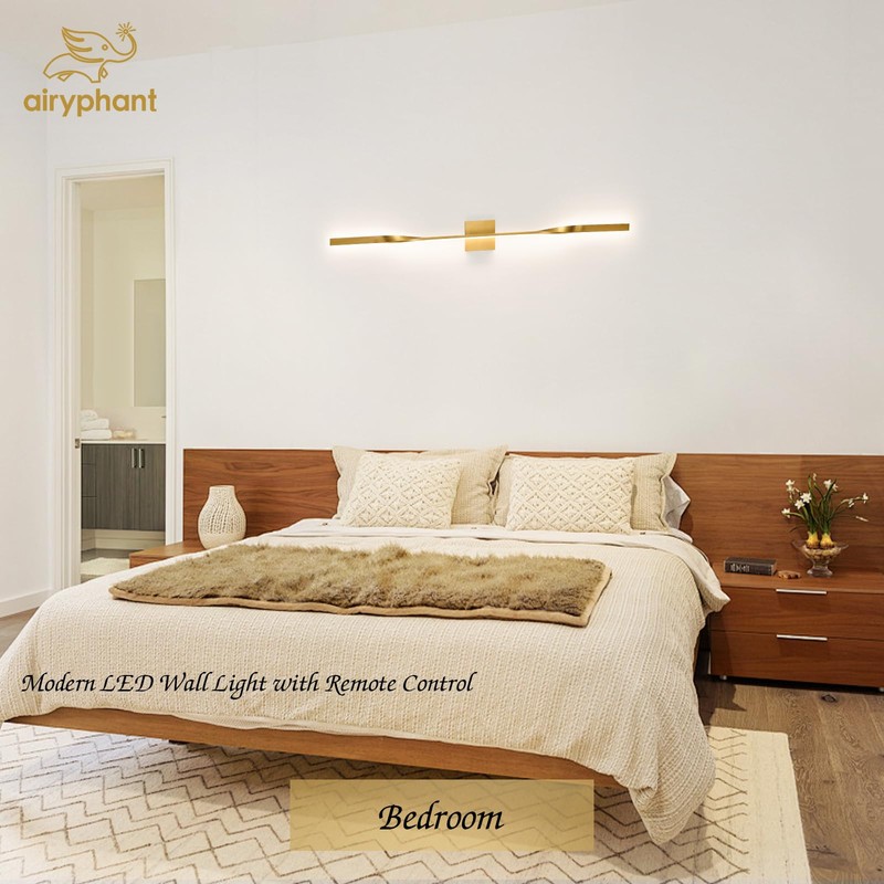 AIRYPHANT 48in Gold LED Vanity Light Harwired Wall Sconce, Long