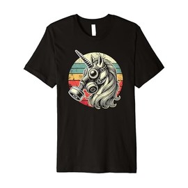 Gas Mask Unicorn Creepy Vintage Retro Premium T-Shirt