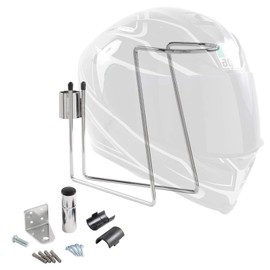 DDS574-SL Silver (Polished) Doppelganger Helmet Hanger, Attaches to Steel Racks, Wall Mounted, 3.8 x 8.0 x 8.7 inches (97 x 204 x 220 mm)