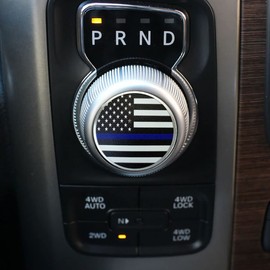 HANNHAI American Flag Emblem Gear Shift Switch Knob Cover Aluminium Dial Shifter Trim Plate for Dodge Ram 1500/2500, Dodge Durango, Chrysler 300/200/Pacifica & Voyager (American Flag B)