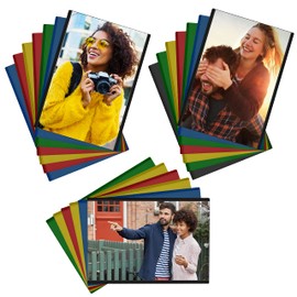BELLE VOUS 20 Pack Mixed Magnetic Refrigerator Photo Sleeve Picture Frames For Photos 2 x 3.5 inches (5 x 9cm) - Picture Collage Frames for Fridge & Metal Surfaces