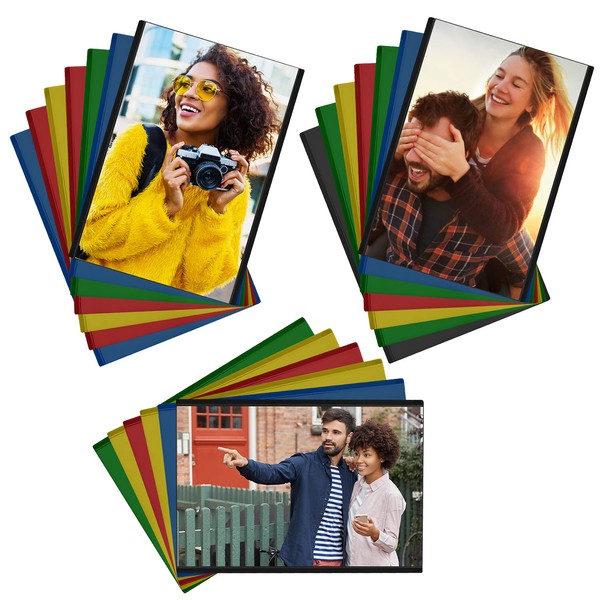 BELLE VOUS 20 Pack Mixed Magnetic Refrigerator Photo Sleeve Picture
