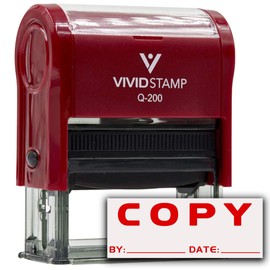 COPY By Date Self Inking Rubber Stamp (Red Ink) Medium
