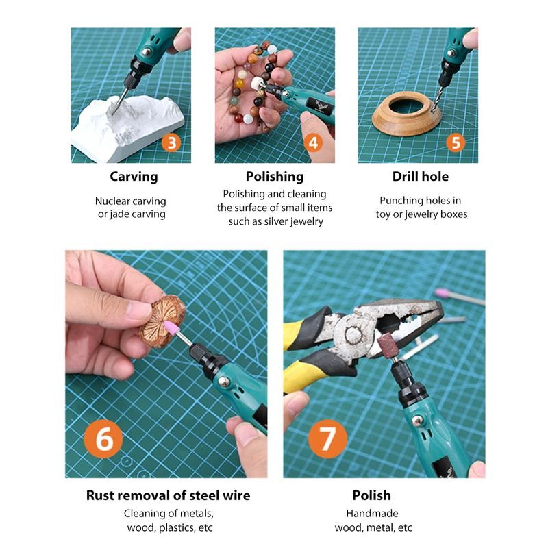 JENABOM Mini Cordless Rotary Tool, USB Charging, 5-Speed Rotary Tool