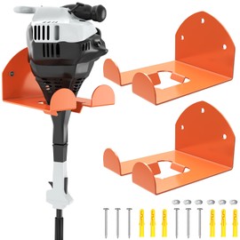 Fengone Trimmer Rack Wall Mount Heavy Duty Weedeater Hanger for Garage Wall Bracket Garage Organizer Weed Eater Hanger for Grass Trimmer, Garden Tools 2 Pack