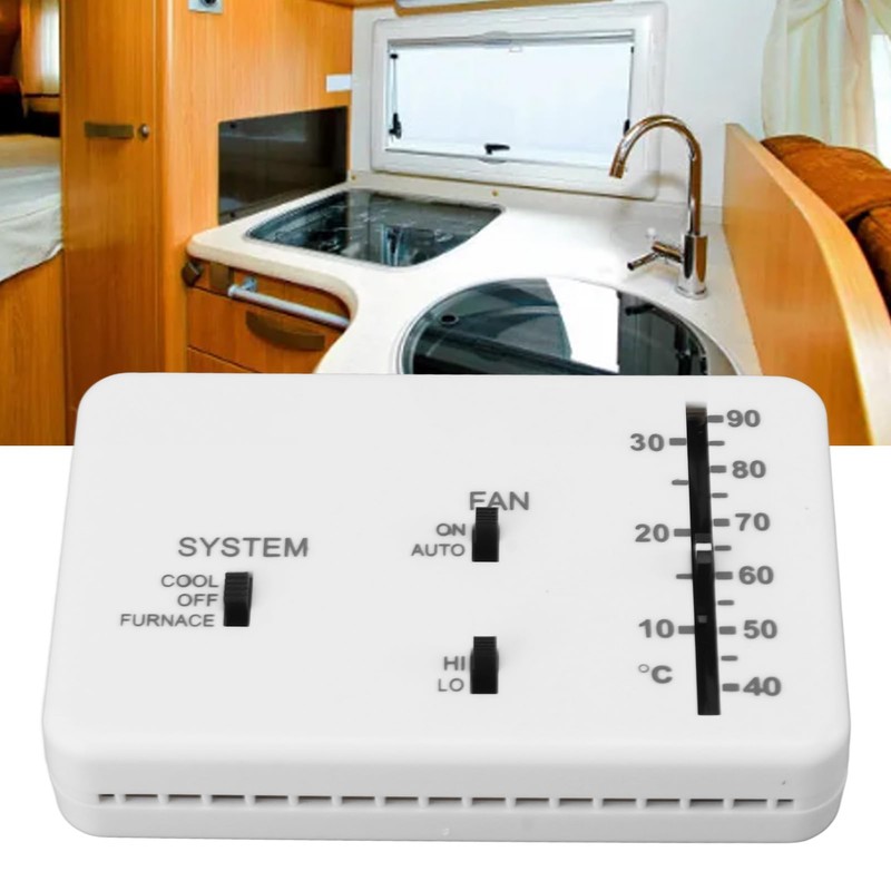 RV Thermostat, Settable Heat and Cool Temperature Controller with Remote