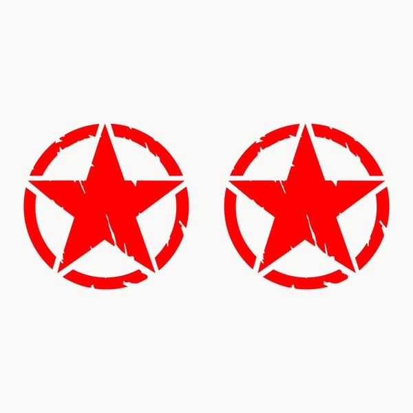 Autodomy Pack 2 Units Military Star Stickers | Army US